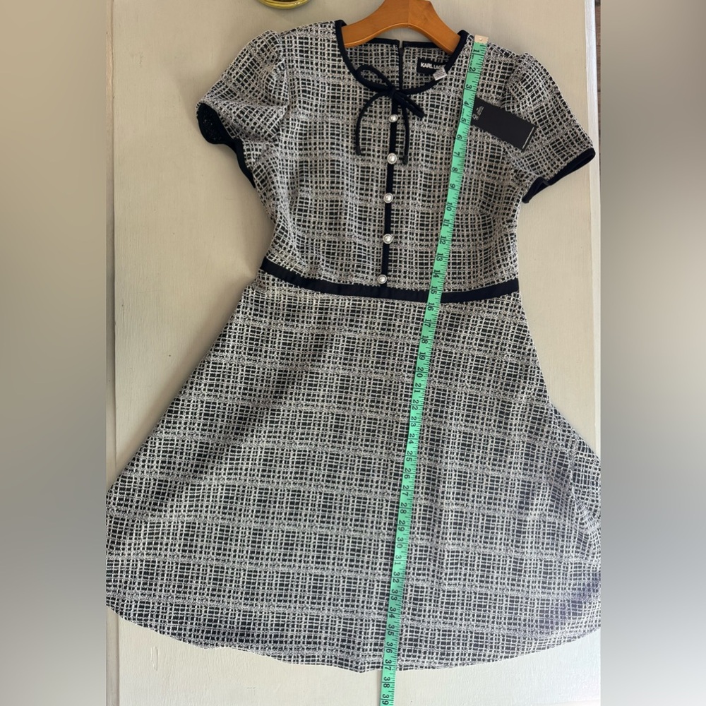 NWT KARL LAGERFELD PARIS Textured Mini Dress - Picture 9 of 10